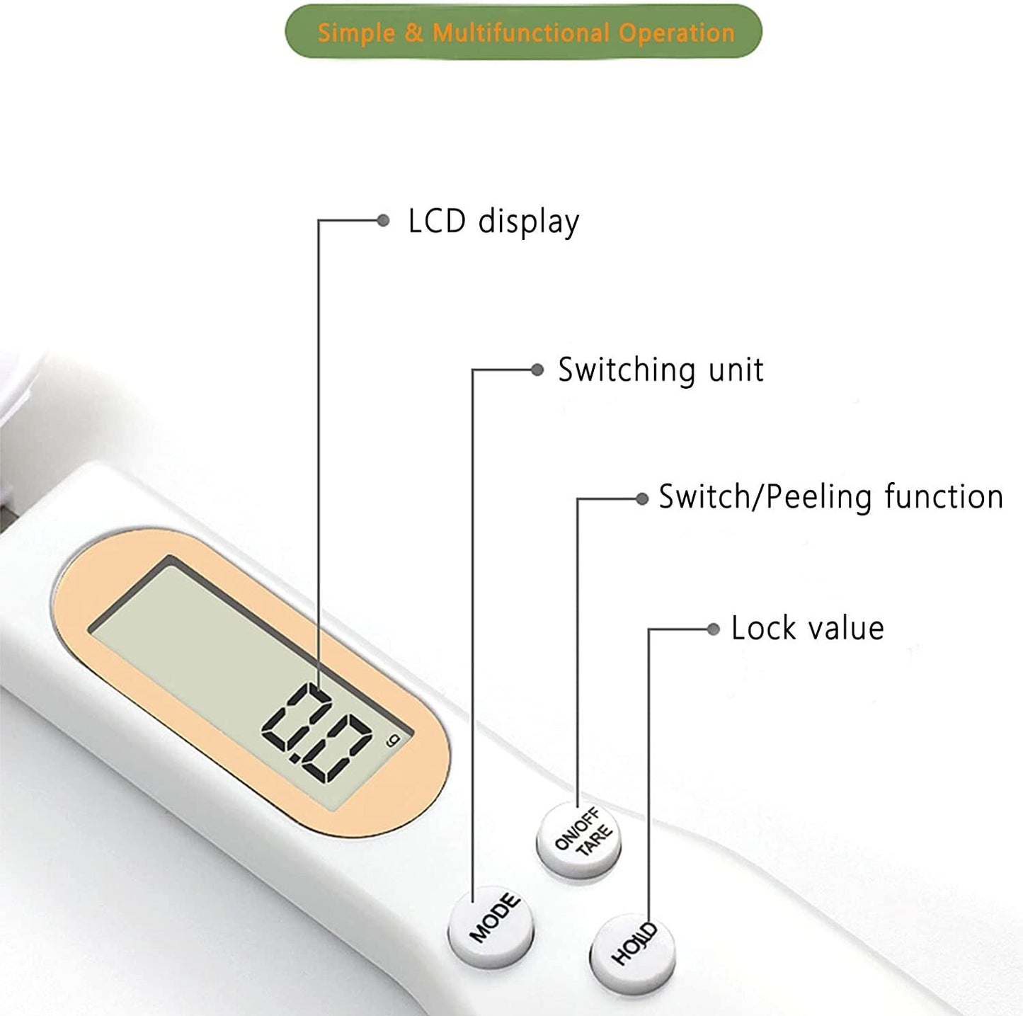 Digital Spoon Scale for Kitchen Cooking Food Weight Measuring Precise 500G/0.1G